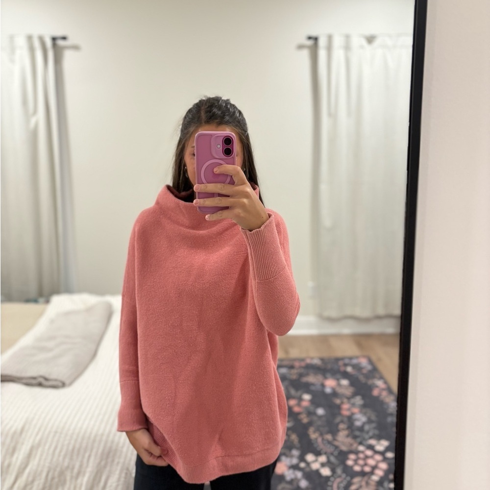 Free People Pink Cowl Neck Sweater - Picture 1 of 7